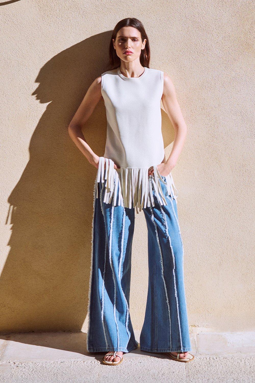 【COLOR iN ID】crayon tassel jean COLOR iN ID】crayon tassel jean (COLOR iN ID/デニム